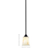 Toltec Paramount 5in 1-Light Mini Pendant | Modern Matte Black and Natural Stone Shade | Kitchen Island & Dining Room | 5 x 7 in | Model 3401-MB-4128
