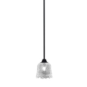 Toltec Paramount 7in 1-Light Mini Pendant | Modern Matte Black and Clear Lava Glass | Kitchen Island & Dining Room | 7 x 7.5 in | Model 3401-MB-4230