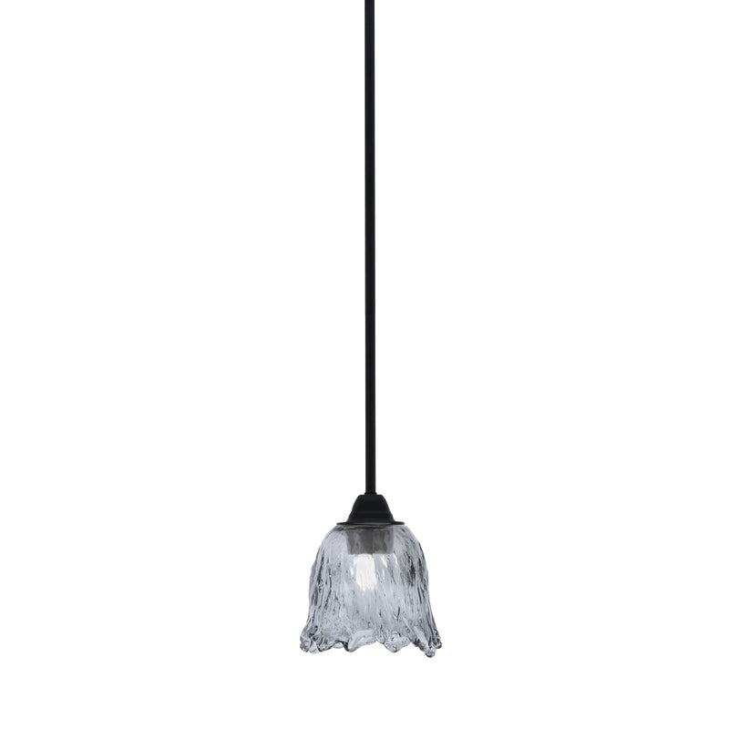 Toltec Paramount 7in 1-Light Mini Pendant | Modern Matte Black and Smoke Lava Glass | Kitchen Island & Dining Room | 7 x 7.5 in | Model 3401-MB-4232