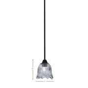 Toltec Paramount 7in 1-Light Mini Pendant | Modern Matte Black and Smoke Lava Glass | Kitchen Island & Dining Room | 7 x 7.5 in | Model 3401-MB-4232