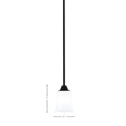 Toltec Paramount 5in 1-Light Mini Pendant | Modern Matte Black and White Opal Glass | Kitchen Island & Dining Room | 5 x 7 in | Model 3401-MB-5031
