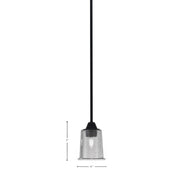 Toltec Paramount 5in 1-Light Mini Pendant | Modern Matte Black and Smoke Bubble Glass | Kitchen Island & Dining Room | 5 x 7 in | Model 3401-MB-5032