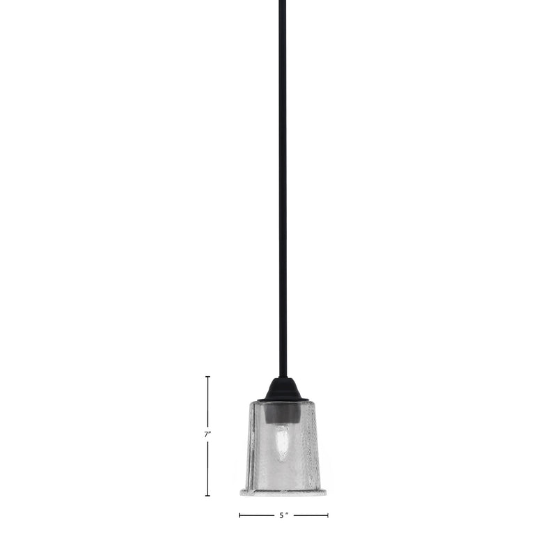 Toltec Paramount 5in 1-Light Mini Pendant | Modern Matte Black and Smoke Bubble Glass | Kitchen Island & Dining Room | 5 x 7 in | Model 3401-MB-5032