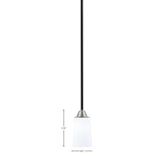 Toltec Paramount 4.5in 1-Light Mini Pendant | Modern Matte Black and Brushed Nickel with White Opal Glass | Kitchen Island | Model 3401-MBBN-261