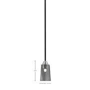 Toltec Paramount 4.5in 1-Light Mini Pendant | Modern Matte Black and Brushed Nickel Smoke Bubble Glass | Kitchen Island | Model 3401-MBBN-262