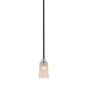 Toltec Paramount 4.5in 1-Light Mini Pendant | Modern Matte Black and Brushed Nickel Amber Gradient Glass | Kitchen Island | Model 3401-MBBN-263