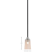Toltec Paramount 4.5in 1-Light Mini Pendant | Modern Matte Black and Brushed Nickel Amber Gradient Glass | Kitchen Island | Model 3401-MBBN-263