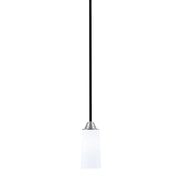 Toltec Paramount 5in 1-Light Mini Pendant | Modern Matte Black and Brushed Nickel White Opal Glass | Kitchen Island & Dining | Model 3401-MBBN-291
