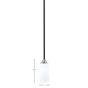 Toltec Paramount 5in 1-Light Mini Pendant | Modern Matte Black and Brushed Nickel White Opal Glass | Kitchen Island & Dining | Model 3401-MBBN-291