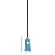Toltec Paramount 5in 1-Light Mini Pendant | Modern Matte Black and Brushed Nickel Blue Gradient Glass | Kitchen Island & Dining | Model 3401-MBBN-295