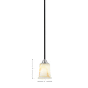 Toltec Paramount 5in 1-Light Mini Pendant | Modern Matte Black and Brushed Nickel Natural Stone Glass | Kitchen Island | Model 3401-MBBN-4128