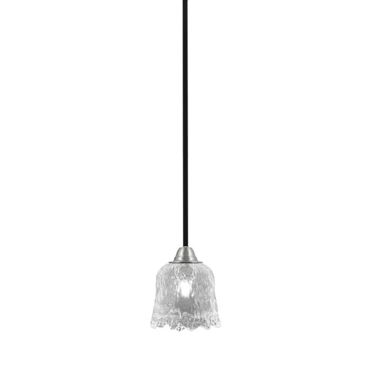 Toltec Paramount 7in 1-Light Mini Pendant | Modern Matte Black and Brushed Nickel Clear Lava Glass | Kitchen Island & Dining | Model 3401-MBBN-4230
