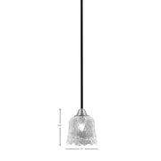 Toltec Paramount 7in 1-Light Mini Pendant | Modern Matte Black and Brushed Nickel Clear Lava Glass | Kitchen Island & Dining | Model 3401-MBBN-4230