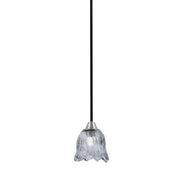 Toltec Paramount 7in 1-Light Mini Pendant | Modern Matte Black and Brushed Nickel Smoke Lava Glass | Kitchen Island & Dining | Model 3401-MBBN-4232