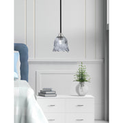 Toltec Paramount 7in 1-Light Mini Pendant | Modern Matte Black and Brushed Nickel Smoke Lava Glass | Kitchen Island & Dining | Model 3401-MBBN-4232