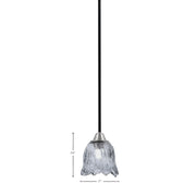 Toltec Paramount 7in 1-Light Mini Pendant | Modern Matte Black and Brushed Nickel Smoke Lava Glass | Kitchen Island & Dining | Model 3401-MBBN-4232
