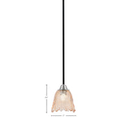 Toltec Paramount 7in 1-Light Mini Pendant | Modern Matte Black and Brushed Nickel Amber Lava Glass | Kitchen Island & Dining | Model 3401-MBBN-4233