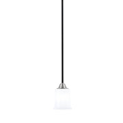 Toltec Paramount 5in 1-Light Mini Pendant | Modern Matte Black and Brushed Nickel White Opal Glass | Kitchen Island & Dining | Model 3401-MBBN-5031