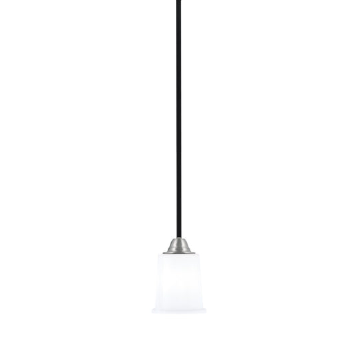 Toltec Paramount 5in 1-Light Mini Pendant | Modern Matte Black and Brushed Nickel White Opal Glass | Kitchen Island & Dining | Model 3401-MBBN-5031