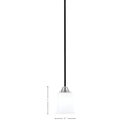 Toltec Paramount 5in 1-Light Mini Pendant | Modern Matte Black and Brushed Nickel White Opal Glass | Kitchen Island & Dining | Model 3401-MBBN-5031