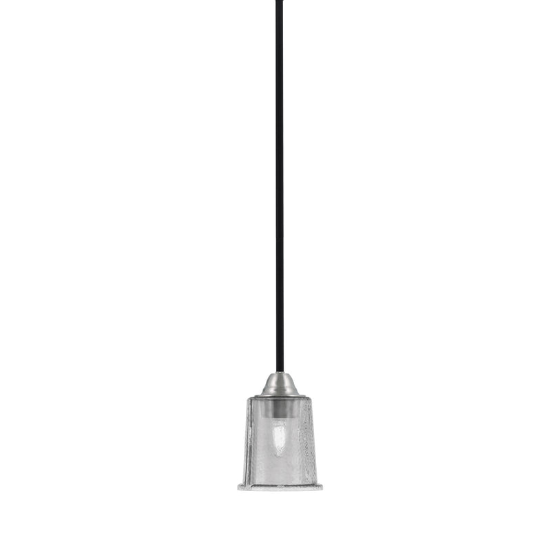 Toltec Paramount 5in 1-Light Mini Pendant | Modern Matte Black and Brushed Nickel Smoke Bubble Glass | Kitchen Island & Dining | Model 3401-MBBN-5032