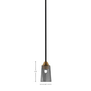 Toltec Paramount 4.5in 1-Light Mini Pendant | Modern Matte Black and Brass Smoke Bubble Glass | Kitchen Island & Dining Room | Model 3401-MBBR-262