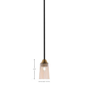 Toltec Paramount 5in 1-Light Mini Pendant | Modern Matte Black & Brass and Amber Gradient Glass | Kitchen Island & Dining Room | Model 3401-MBBR-263