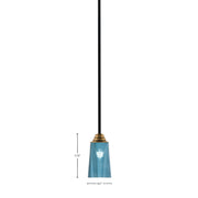 Toltec Paramount 5in 1-Light Mini Pendant | Modern Matte Black & Brass and Blue Gradient Glass | Kitchen Island & Dining Room | Model 3401-MBBR-265