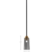 Toltec Paramount 5in 1-Light Mini Pendant | Modern Matte Black & Brass and Smoke Bubble Glass | Kitchen Island & Dining Room | Model 3401-MBBR-292