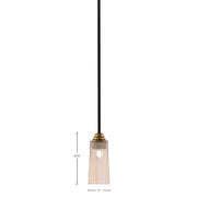 Toltec Paramount 5in 1-Light Mini Pendant | Matte Black & Brass and Amber Gradient Glass | Kitchen Island & Dining Room | Model 3401-MBBR-293