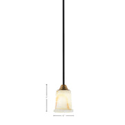 Toltec Paramount 5in 1-Light Mini Pendant | Modern Matte Black & Brass and Natural Stone Glass | Kitchen Island & Dining Room | Model 3401-MBBR-4128