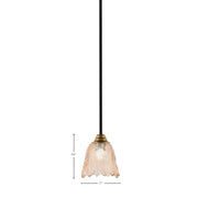 Toltec Paramount 7in 1-Light Mini Pendant | Modern Matte Black and Brass with Amber Lava Glass | Kitchen Island & Bar | Model 3401-MBBR-4233