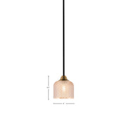 Toltec Paramount 6in 1-Light Mini Pendant | Matte Black & Brass Steel and Amber Textured Glass | Kitchen Island & Accent | 6 x 6.5 in | Model 3401-MBBR-4613
