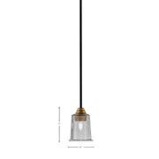 Toltec Paramount 5in 1-Light Mini Pendant | Matte Black & Brass and Smoke Bubble Glass | Kitchen Island & Dining Room | Model 3401-MBBR-5032