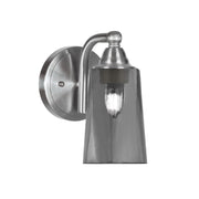 Toltec Paramount 9in 1-Light Wall Sconce | Transitional Brushed Nickel and Smoke Bubble Glass | Bedroom & Hallway Accent Light | Model 3421-BN-262