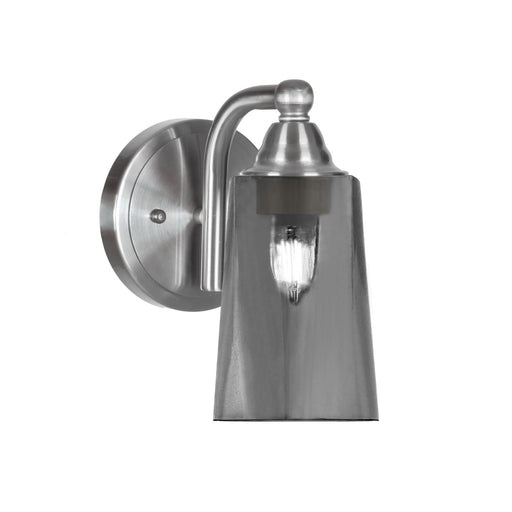 Toltec Paramount 9in 1-Light Wall Sconce | Transitional Brushed Nickel and Smoke Bubble Glass | Bedroom & Hallway Accent Light | Model 3421-BN-262