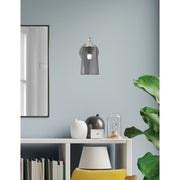 Toltec Paramount 9in 1-Light Wall Sconce | Transitional Brushed Nickel and Smoke Bubble Glass | Bedroom & Hallway Accent Light | Model 3421-BN-262