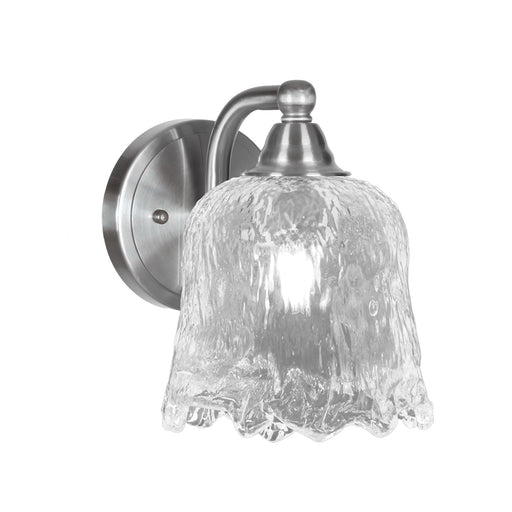 Toltec Paramount 7in 1-Light Wall Sconce | Brushed Nickel and Clear Lava Glass | Bathroom & Hallway | 7 x 8.25 x 8.5 in | Model 3421-BN-4230