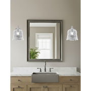 Toltec Paramount 7in 1-Light Wall Sconce | Brushed Nickel and Clear Lava Glass | Bathroom & Hallway | 7 x 8.25 x 8.5 in | Model 3421-BN-4230
