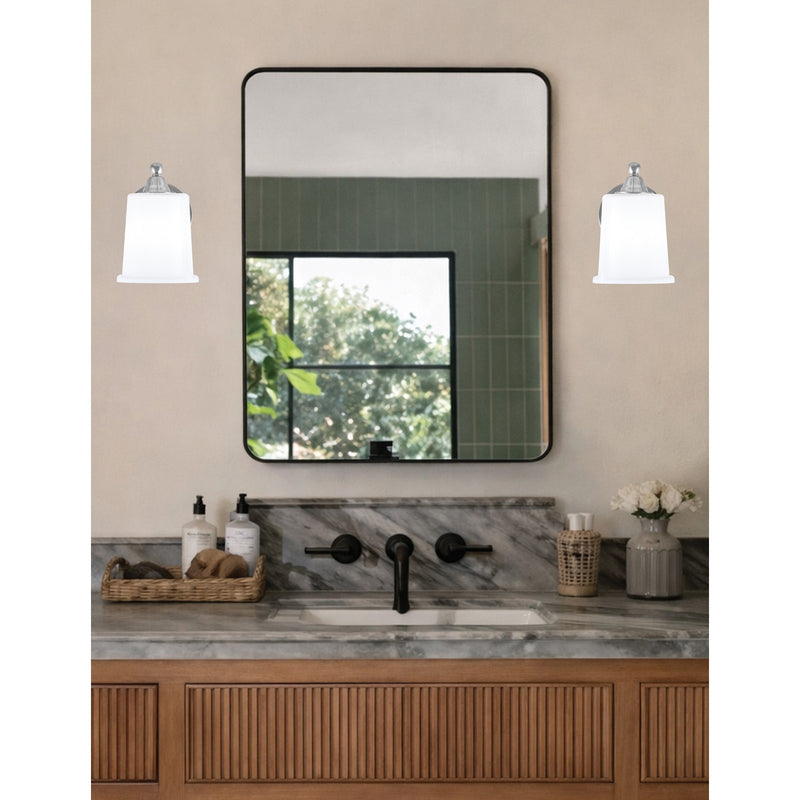 Toltec Paramount 7.75in 1-Light Wall Sconce | Brushed Nickel and White Opal Glass | Bathroom & Hallway | 5 x 7.5 x 7.75 in | Model 3421-BN-5031