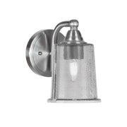 Toltec Paramount 7.75in 1-Light Wall Sconce | Brushed Nickel and Smoke Bubble Glass | Bathroom & Hallway | 5 x 7.5 x 7.75 in | Model 3421-BN-5032