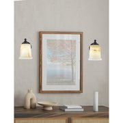 Toltec Paramount 5in 1-Light Wall Sconce | Modern Matte Black and Natural Stone Shade | Bathroom & Hallway Accent Light | Model 3421-MB-4128