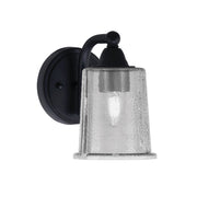 Toltec Paramount 1-Light Wall Sconce | Modern Matte Black and Smoke Bubble Glass | Bathroom & Hallway Vanity Light | Model 3421-MB-5032