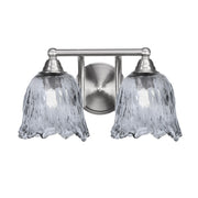 Toltec Paramount 2-Light Bath Bar | Brushed Nickel and Smoke Lava Glass | Bathroom & Powder Room Vanity Light | 8 x 8.75 in | Model 3422-BN-4232