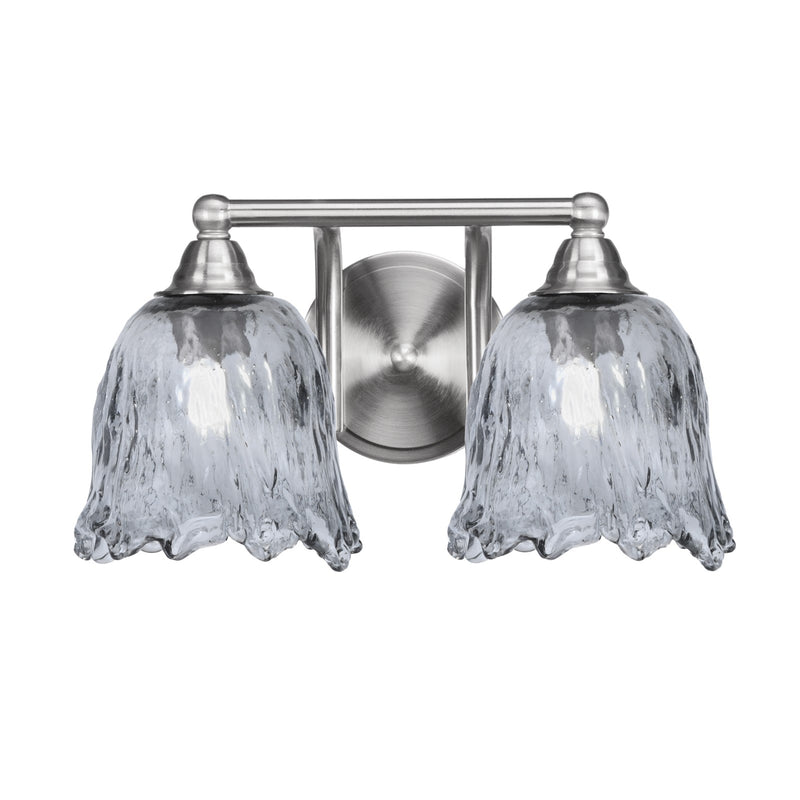 Toltec Paramount 2-Light Bath Bar | Brushed Nickel and Smoke Lava Glass | Bathroom & Powder Room Vanity Light | 8 x 8.75 in | Model 3422-BN-4232