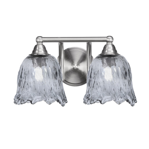 Toltec Paramount 2-Light Bath Bar | Brushed Nickel and Smoke Lava Glass | Bathroom & Powder Room Vanity Light | 8 x 8.75 in | Model 3422-BN-4232