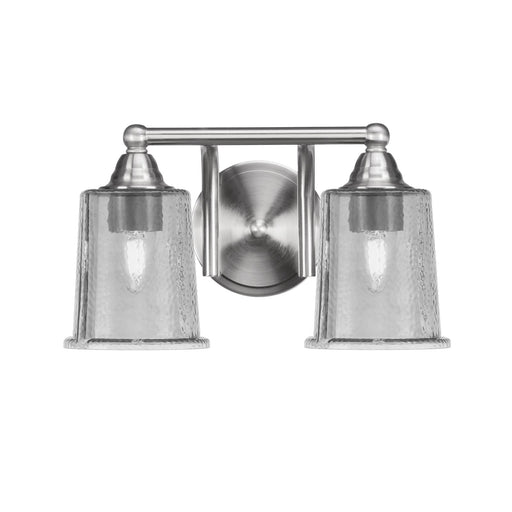 Toltec Paramount 2-Light Bath Bar | Brushed Nickel and Smoke Bubble Glass | Bathroom Vanity & Powder Room | 7.25 x 7.75 in | Model 3422-BN-5032