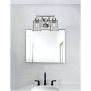 Toltec Paramount 2-Light Bath Bar | Brushed Nickel and Smoke Bubble Glass | Bathroom Vanity & Powder Room | 7.25 x 7.75 in | Model 3422-BN-5032
