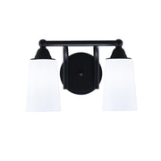 Toltec Paramount 2-Light Bath Bar | Matte Black and White Opal Glass | Bathroom & Powder Room Vanity Light | 7.25 x 8.75 in | Model 3422-MB-261