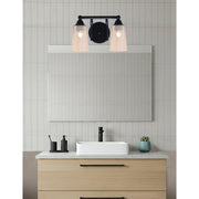 Toltec Paramount 2-Light Bath Bar | Modern Matte Black and Amber Gradient Glass | Bathroom Vanity & Powder Room | 7.25 x 8.75 in | Model 3422-MB-263